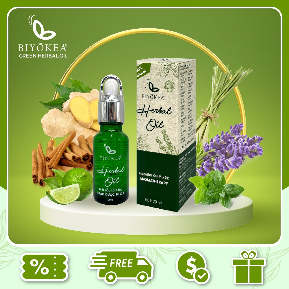 Tinh Dầu Lá Xông Mix22 Biyokea Thiên Nhiên Nguyên Chất 20ml