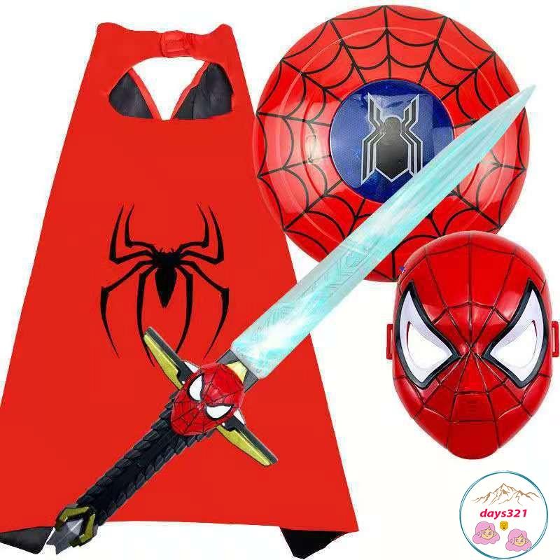 Áo siêu nhân spider man bé trai - bộ đồ chơi áo choàng kiếm khiên găng tay spiderman nhí- người nhện dơi captain bat-man