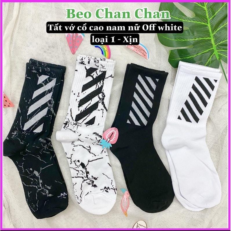 Tất vớ cổ cao thể thao nam nữ cotton OFF WHITE thấm hút mồ hôi mềm mịn unisex