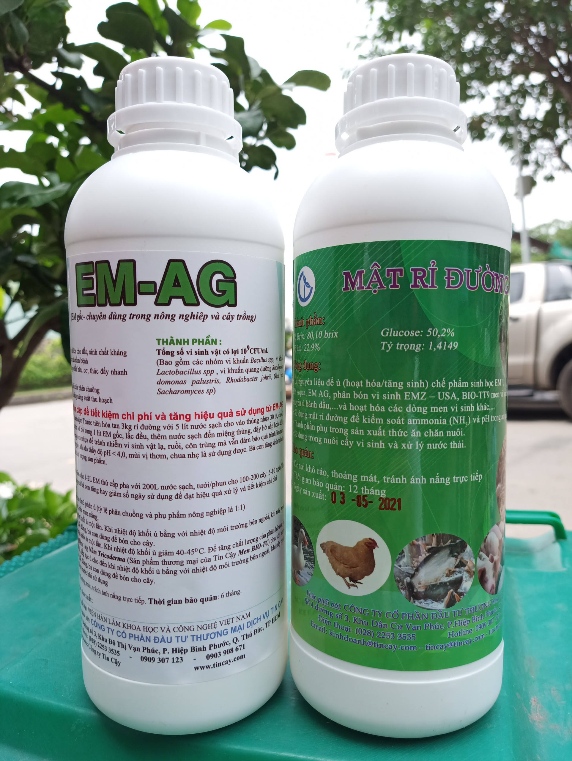 Combo 1 lít EM Gốc và 1 lít mật rỉ chuyên dùng trong nông nghiệp (Chế Phẩm Sinh Học EM AG)