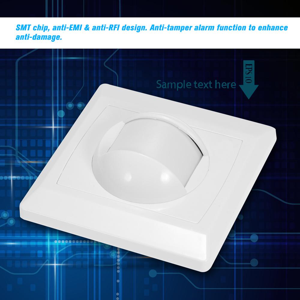 Wired PIR Motion Sensor Window Curtain Passive Infrared Alarm Detector 86 Type Wall Ceiling Mounting Box Indoor For Home Burglar Security Alarm System