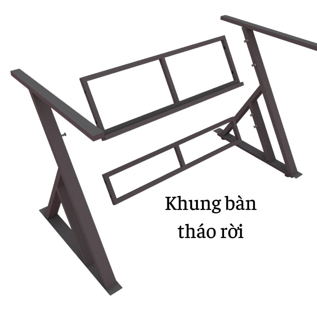 Bàn làm việc học tập bo góc, có gác chân BDO-017