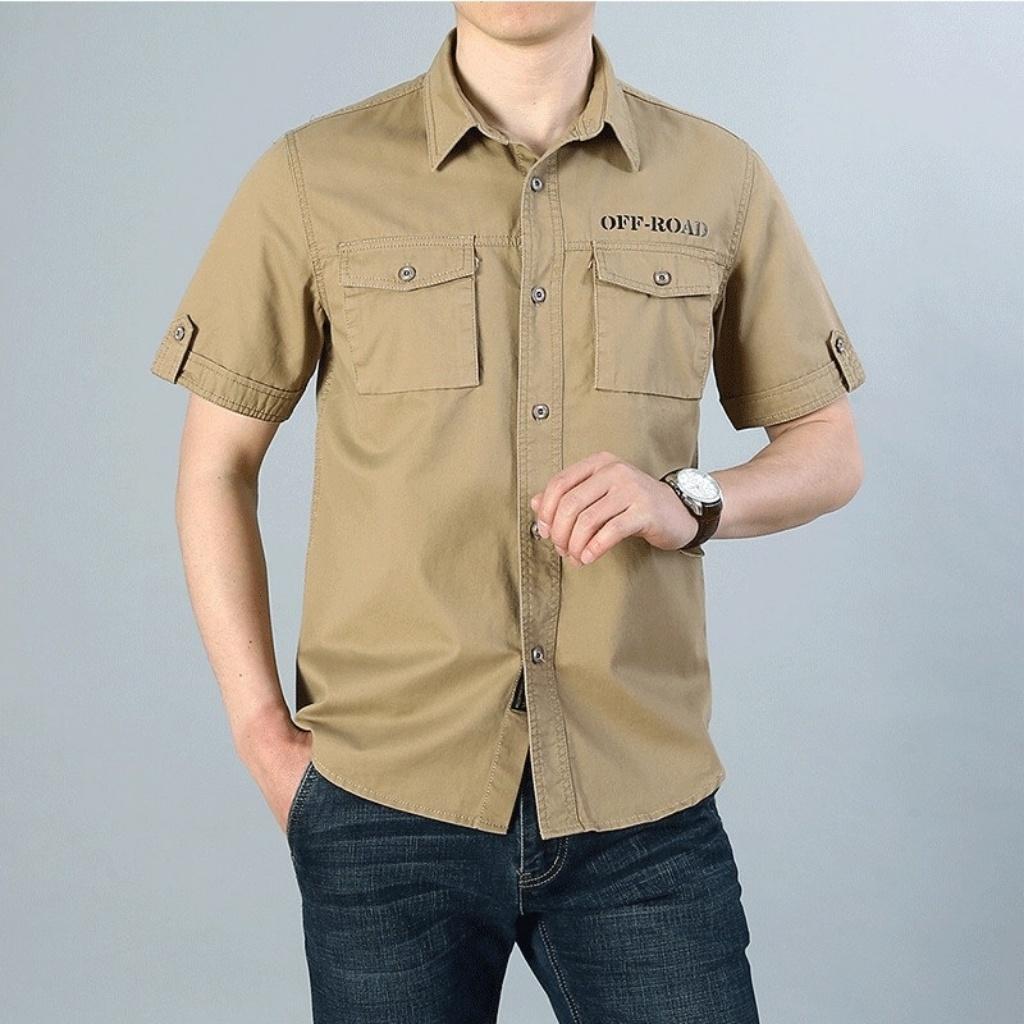 Áo Sơ Mi Nam Kaki Ngắn Tay OFF-ROAD Mã Z557 Thời Trang PONIVA Thiết Kế Trẻ Trung Năng Động Hợp Phong Cách