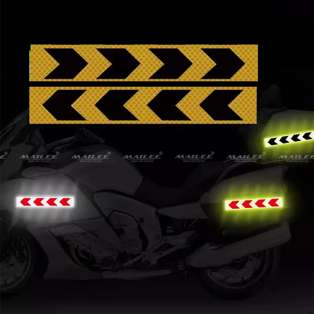 Cuộn Phản Quang khổ rộng 10 cm x 25 mét, Cảnh Báo An Toàn Hình Mũi Tên Dùng Dán Xe Ô tô, Thùng Xe Tải, An Toàn, chất liệu PVC Chống Thấm Nước - Mũi Tên Vàng Đen - Mai Lee