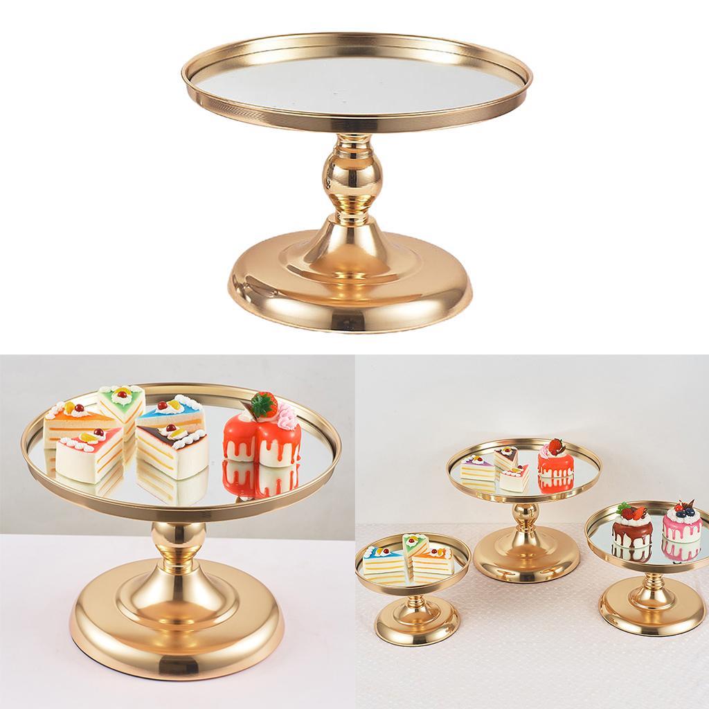 2x Iron Round Cake Stand Cupcake Pedestal Dessert Holder Party Decor Golden