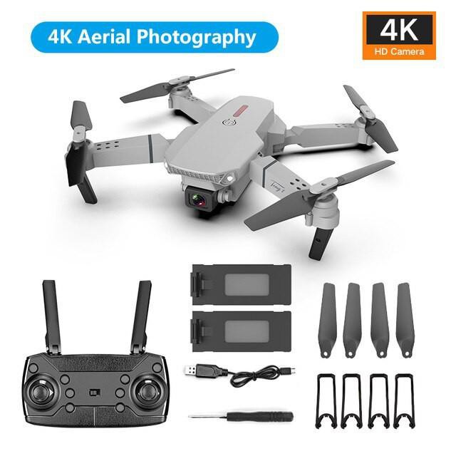 Flycam E88 Pro 2 camera kép , Drone camera mini 4K wifi mắt quang cân bằng khi bay, ảnh truyền trực tiếp về điện thoại, Fly cam giá rẻ, Máy bay flycam, Máy bay camera mini 4K,