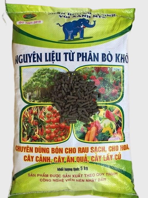 200g Phân Hữu Cơ Vi Sinh Voi Xanh MTX- Nguyên Liệu Từ Phân Bò Khô, Chuyên Dùng Bón Cho Rau, Hoa, Cây Cảnh, Cây Ăn Qủa