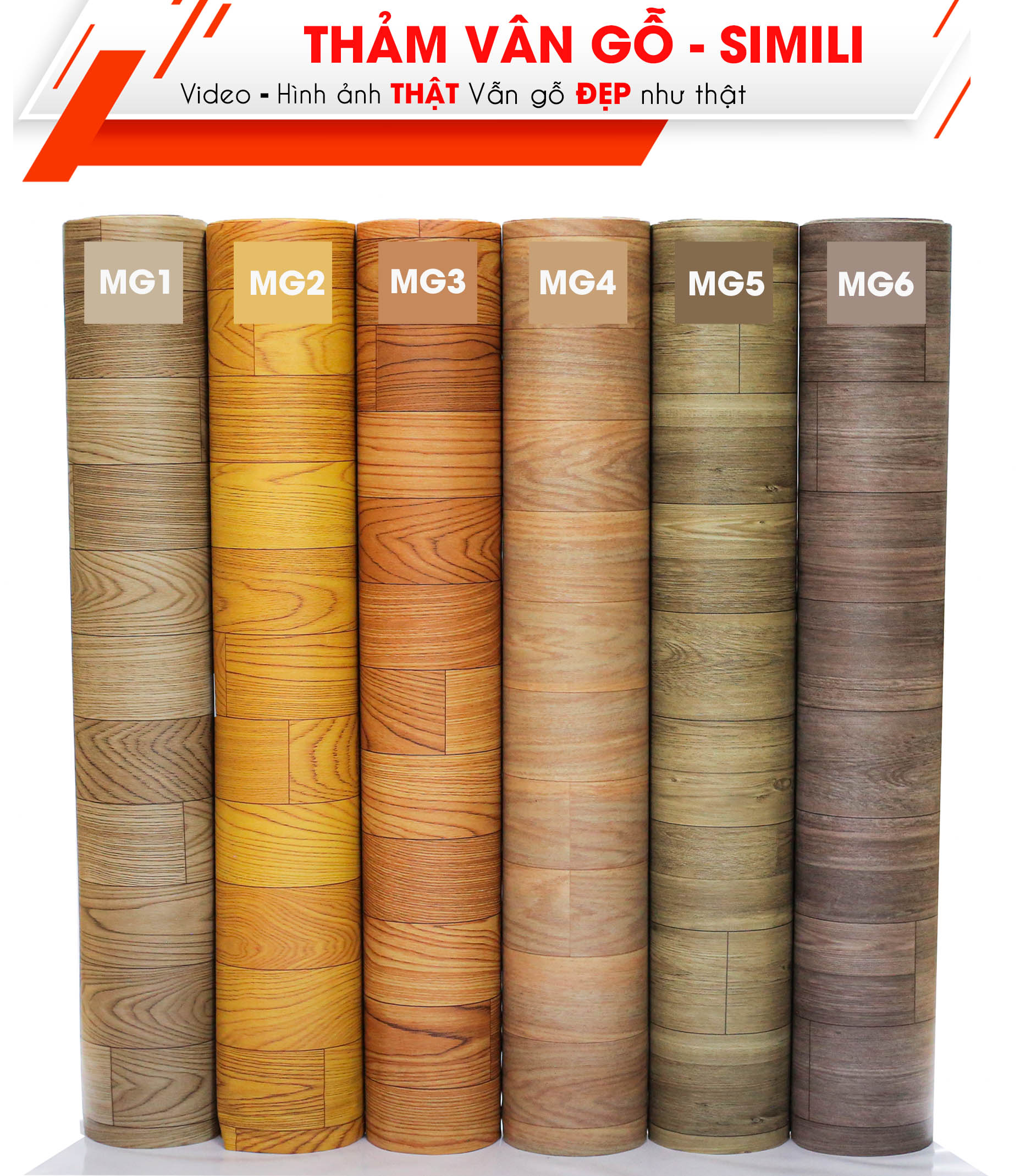 Thảm Simili Trải Sàn Nhà - Thảm Trải Phòng Lót Nền Giả Vân Gỗ PVC Nhám - Khổ 1m