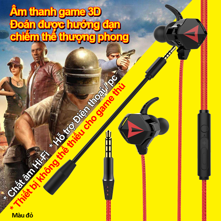 Tai Nghe nhét tai Game thủ có Micro Trò chuyện, chuyên chơi game PUBG chất lượng âm thanh HI-FI chân thật tặng kèm jack 3.5 chuyển đổi G5