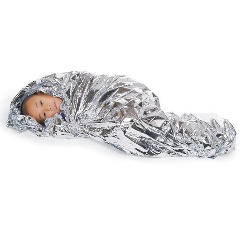 New Outdoor Water Proof Emergency Survival Rescue Blanket Foil Thermal Space First Aid Sliver Rescue Curtain Military Blanket