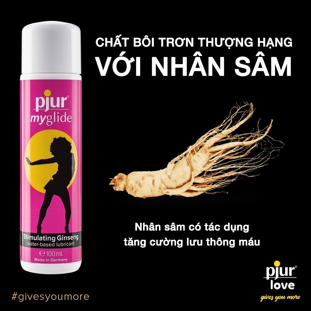 Gel bôi trơn tăng khoái cảm kích thích Pjur Myglide 100ml dành cho nữ 100ml, gel bôi trơn chứa nhân sâm tự nhiên kích thích lưu thông máu