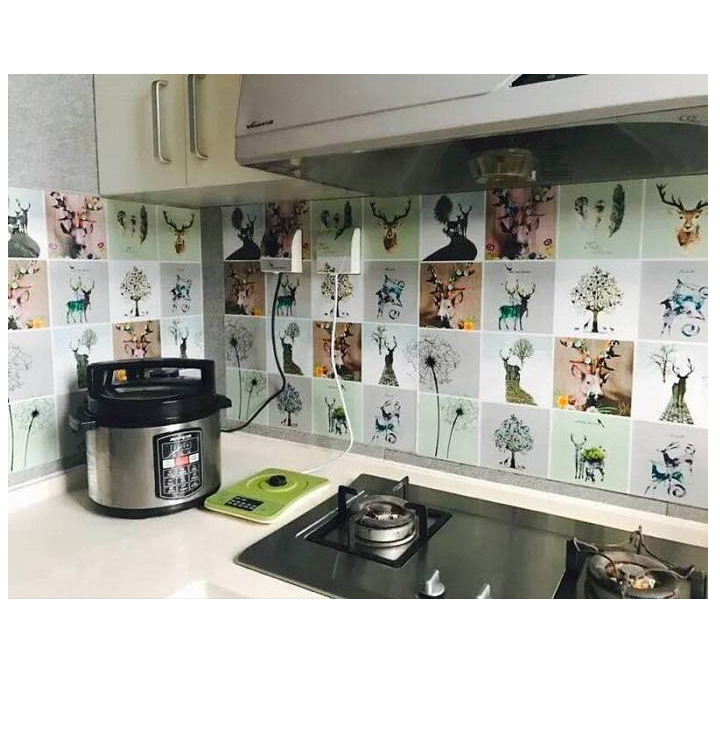 Combo 3 mét giấy dán bếp, decal dán bếp tráng nhôm NAI BẮC ÂU khổ 60cm có keo sẵn