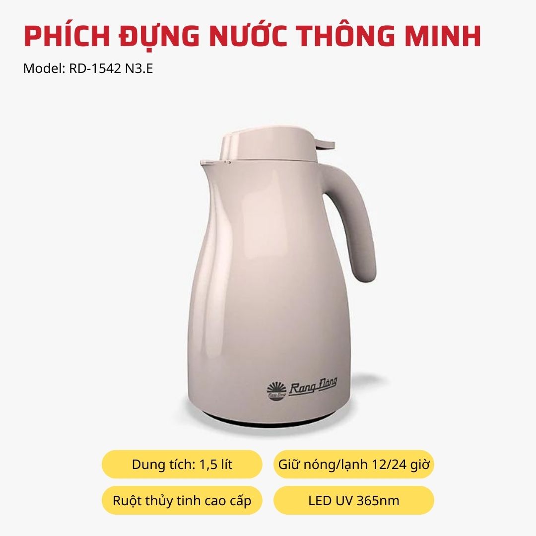 Phích Rạng Đông hiển thị nhiệt độ RD-1542 N3.E