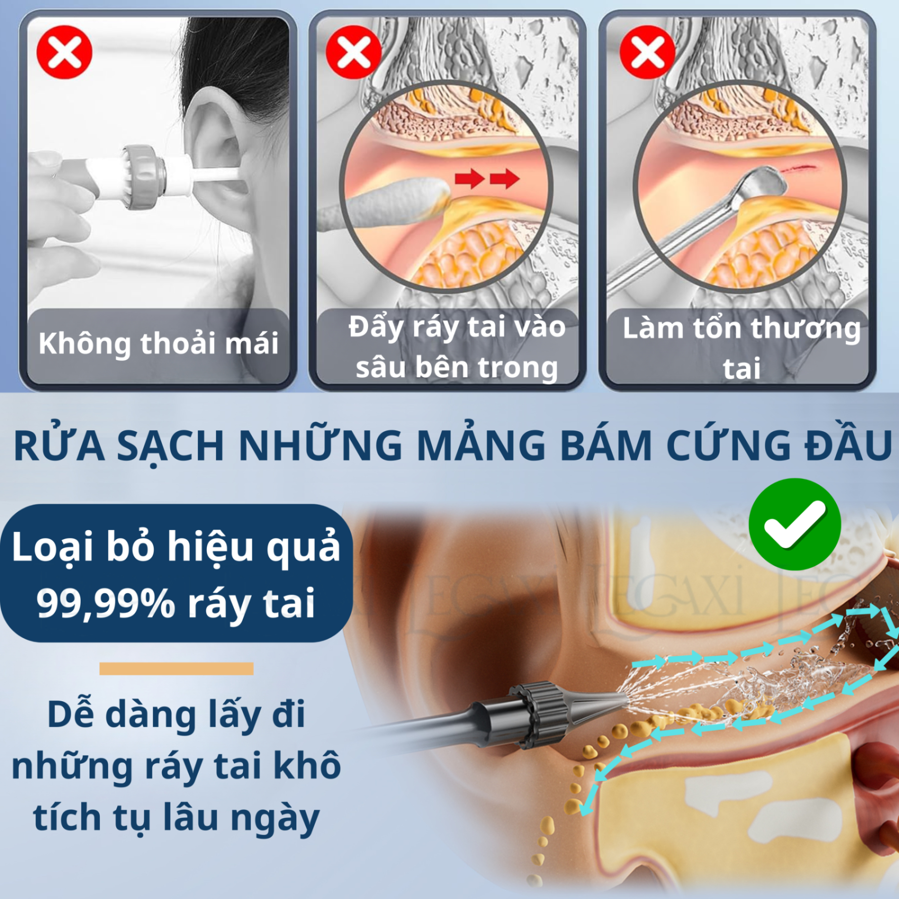 Máy Rửa Tai Bằng Nước Tự Động, Dụng Cụ Lấy Ráy Tai Thông Minh Lấy Sạch Ráy Tai An Toàn Cho Gia Đình