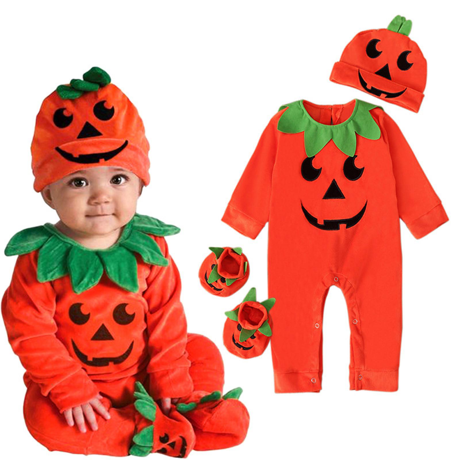 Mùa Xuân Năm 2021 Cho Bé Giày Tập Đi Cho Bé Bé Gái Bé Trai Bí Ngô Halloween Jumpsuit Playsuit Trang Phục Áo Liền Quần Trẻ Em Phù Hợp Với Cách Mặc Quần Áo Cho Trẻ Sơ Sinh