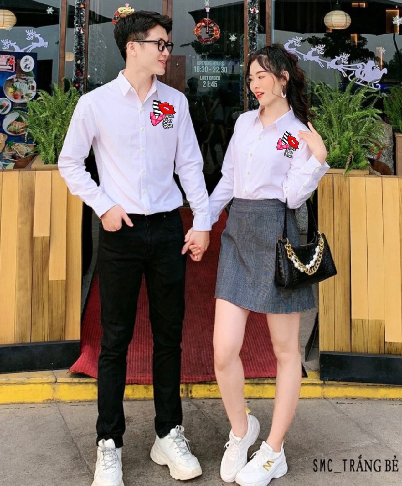 Áo sơ mi in chữ “Love’’ vải lụa mềm mịn