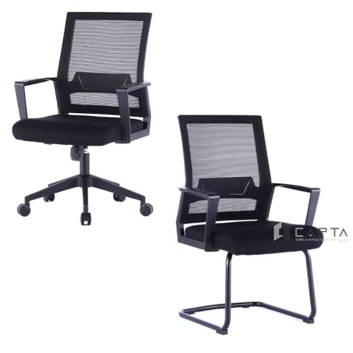 Ghế họp chân cố định lưới đen CV4554-M