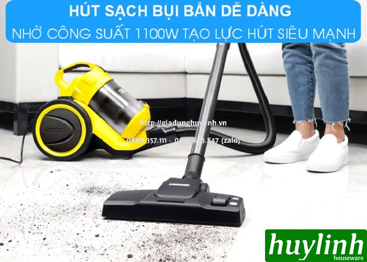 Máy hút bụi gia đình Karcher VC3 Plus *KAP - 1100W - Hàng chính hãng - Lọc Hepa 2