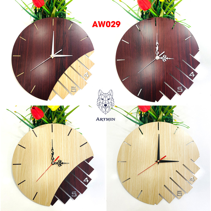 AW029 - Đồng Hồ Gỗ Decor Đương Đại – Đồng Hồ Treo Tường Trang Trí Nhà Đẹp