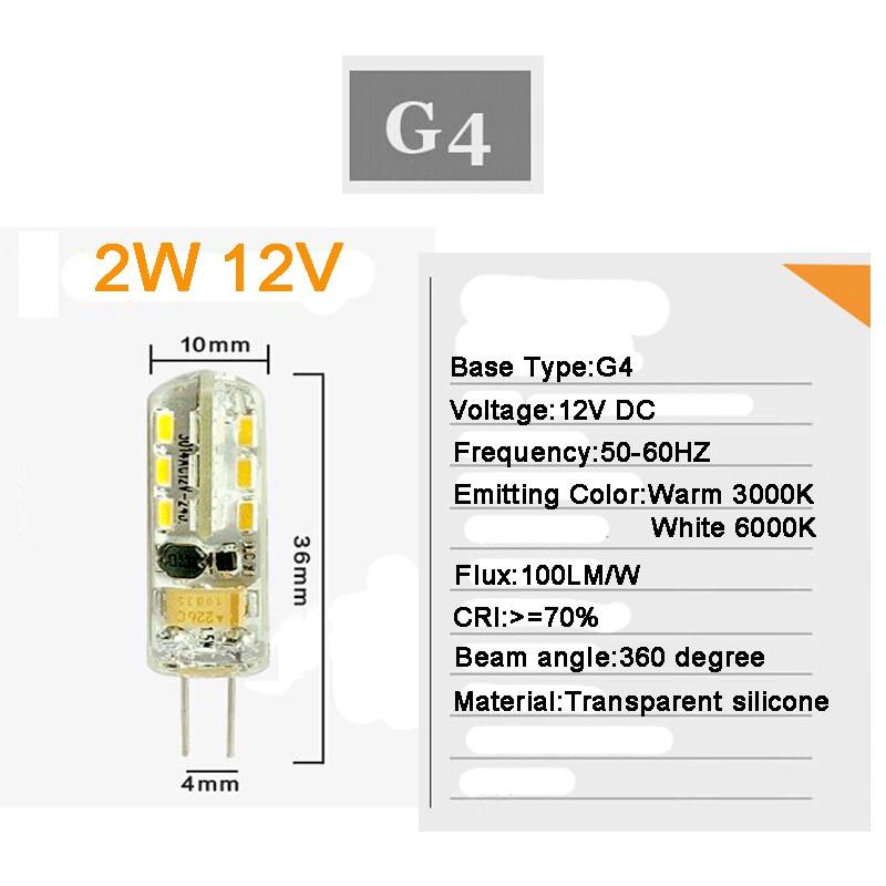 Bóng Đèn Led Siêu Sáng G4 Dc 12v 2w 3w 4w