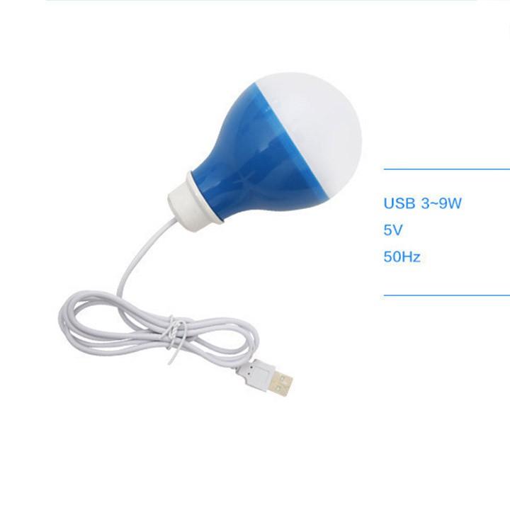 Bóng đèn Led 5W cắm USB dây dài 1m, kết hợp sạc điện thoại Micro-USB