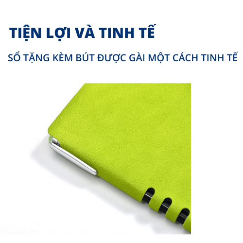 Sổ tay bìa da A5 ghi chép tiện lợi có kèm bút A25923