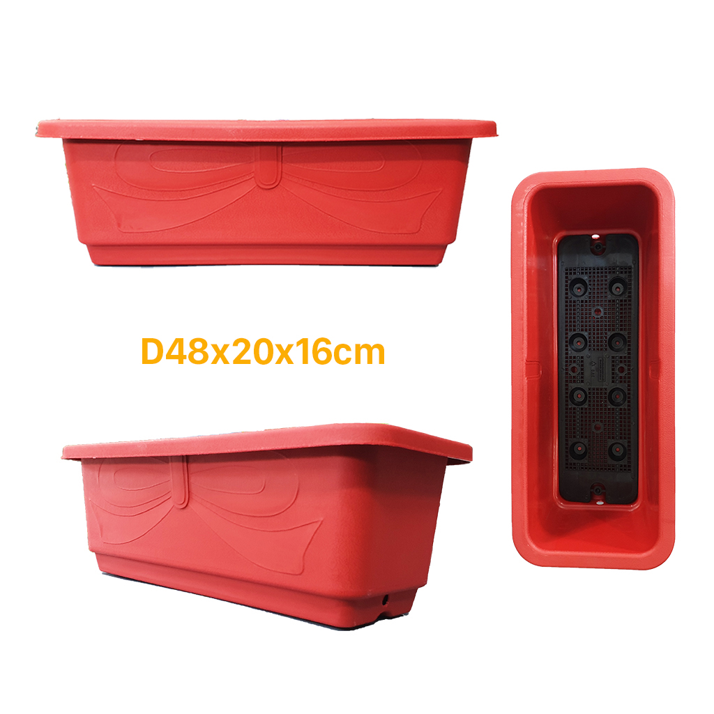 Chậu nhựa trồng rau chậu thông minh kích thước D48x20x16cm - Nhựa PP cao cấp, dày bền đep - Khay trồng cây, khay trồng rau mầm, khay chậu trồng hoa kiểng VTNN Nông Điền Trang