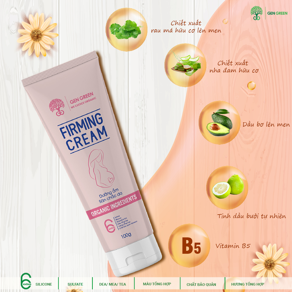 Gel Bôi Bụng Hữu Cơ Gengreen Dành Cho Mẹ bầu FIRMING CREAM