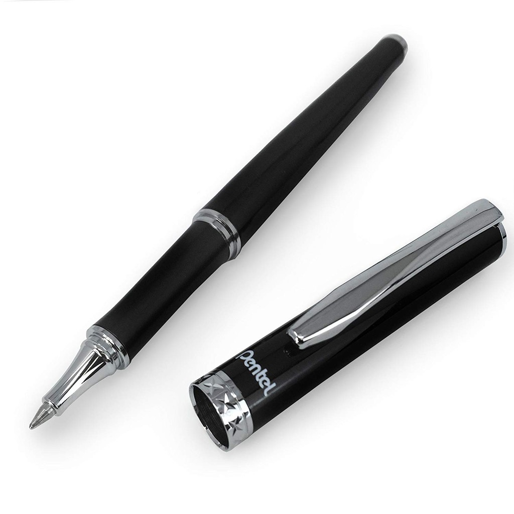 Bút ký cao cấp Pentel K611A-C nét 0.7mm thân bút màu đen - Mực xanh (Thiết kế nắp đậy) - Do Cty Golden Pen nhập khẩu