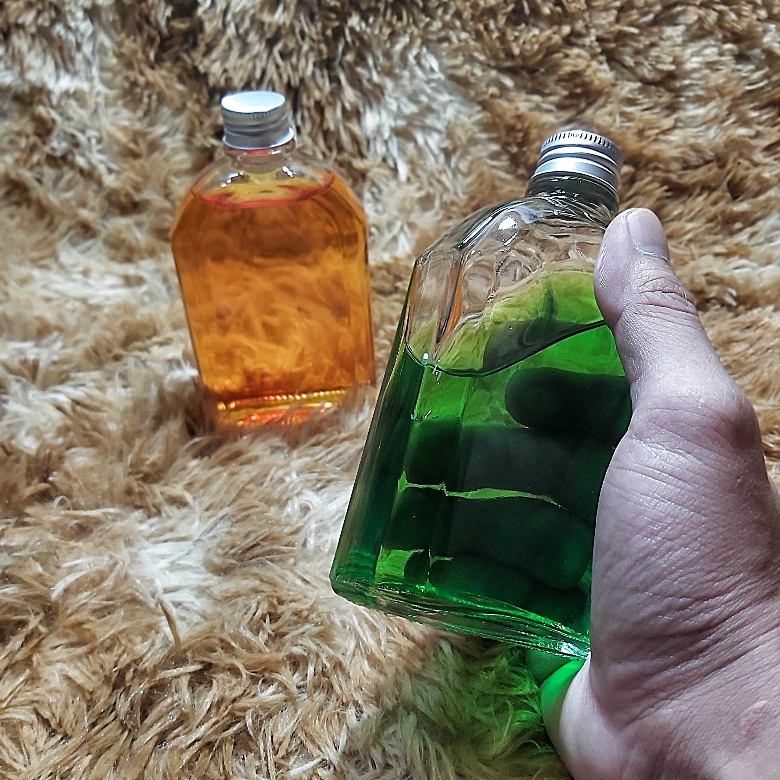 Chai Thủy Tinh Dẹt 200ML cao cấp vuông vát vai kiểu dẹt – nắp nhôm - Chai Thủy Tinh 200ML – Chai Thủy Tinh Nhỏ đựng dầu dừa, tinh dầu, thức uống