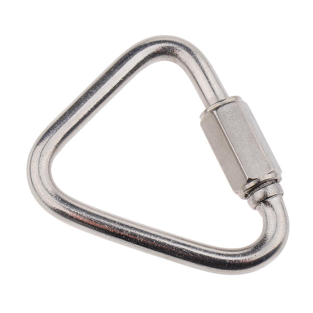 4X Outdoor Triangle Stainless Steel Carabiner Camping Keychain Quick Link 5mm