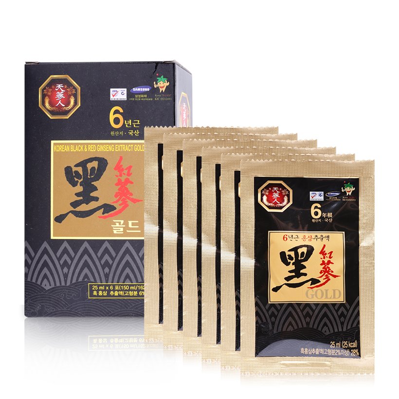 Thực Phẩm Bảo Vệ Sức Khỏe Hắc Sâm Korean Black & Red Ginseng Extract Gold 60 gói