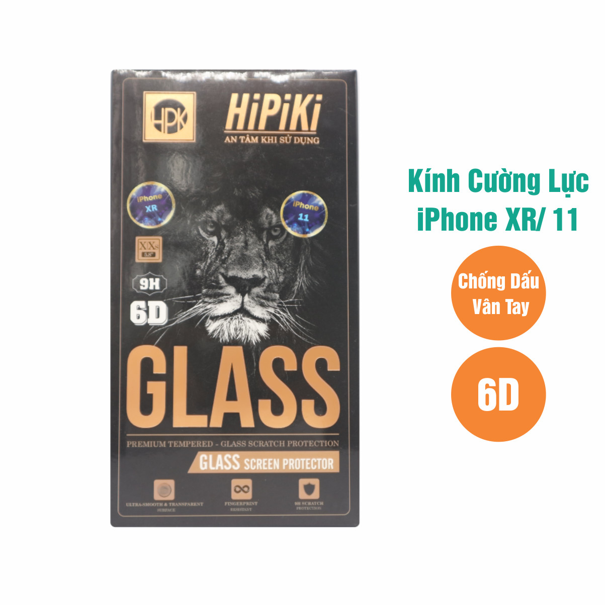 Miếng Dán Màn Hình Kính Cường Lực Cho iPhone XR, iPhone 11 HIPIKI 6D (Full Black) - Hàng Chính Hãng