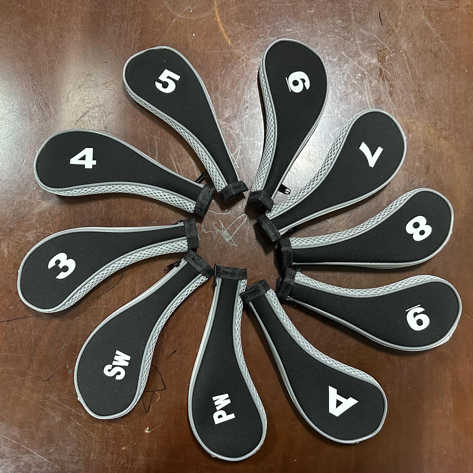 10x Golf Iron Headcover Golf Club Head Cover Putter Sleeve for Outdoor Sports Training