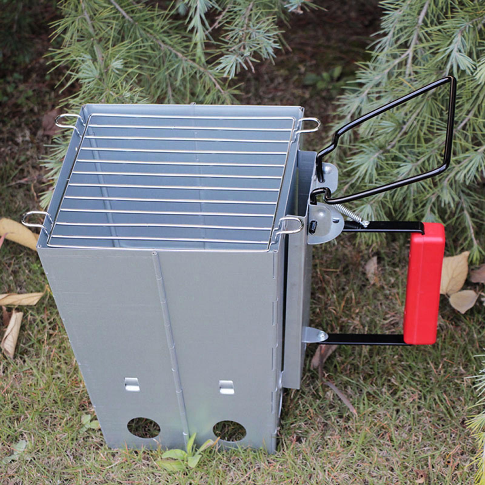 BBQ Charcoal Chimney Starter Camping Quick Grill Lighter Compact Foldable