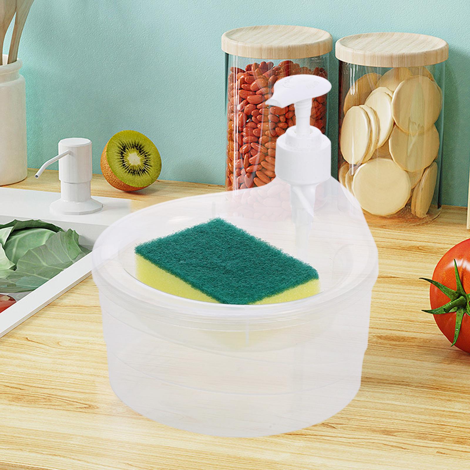 Soap Dispenser and Scrubber Holder Practical Kitchen Soap Dispenser for Home