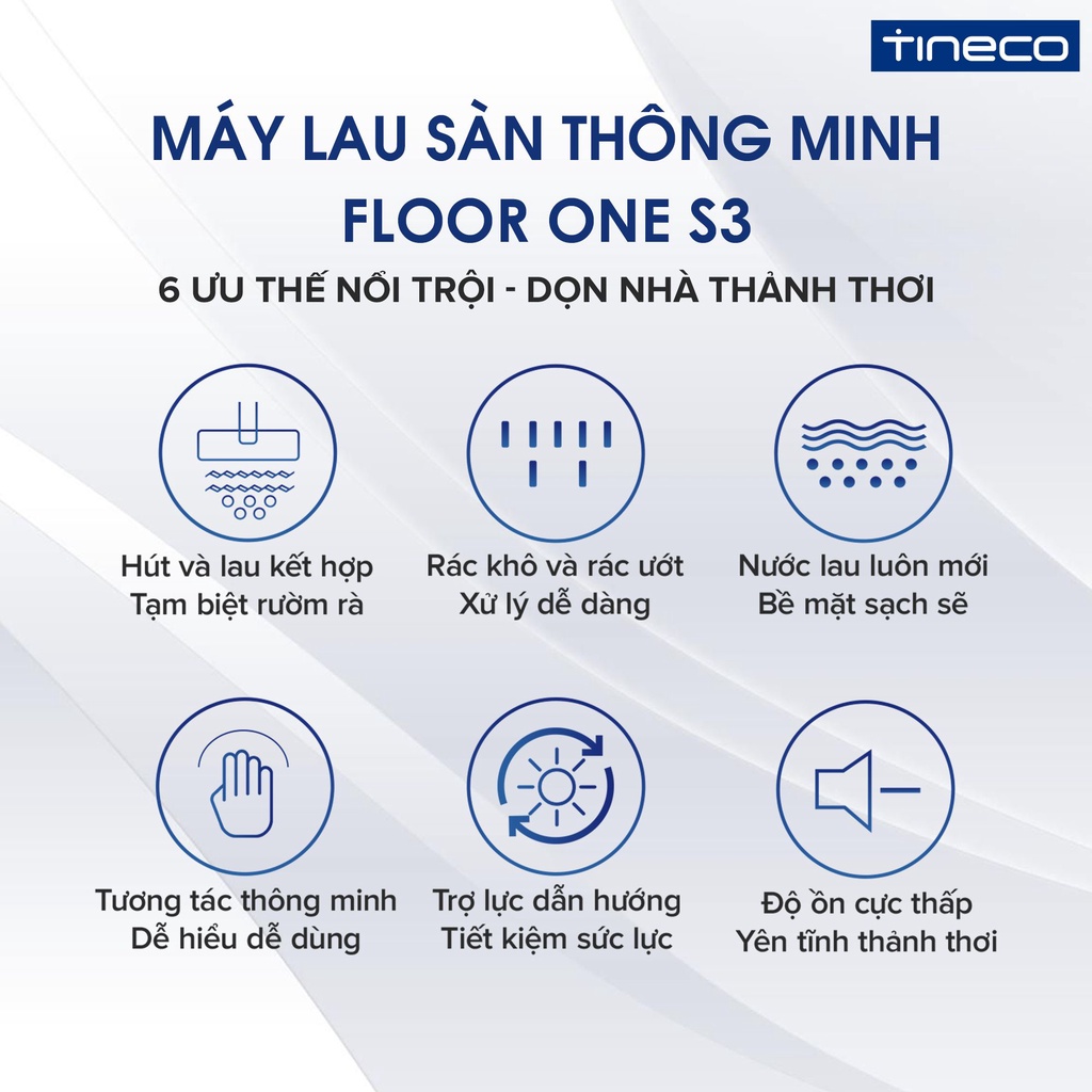 Máy hút bụi lau sàn làm sạch thông minh không dây Tineco Floor One S3 - Hàng chính hãng