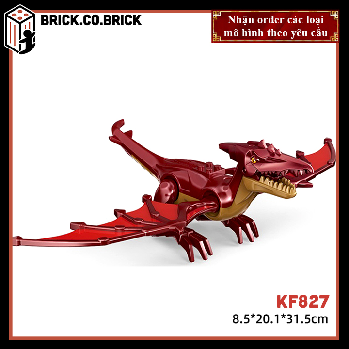 Mô hình Khủng long Đồ chơi Lắp ráp Dinosaurs Jurassic Khủng long Bay Thằn lằn sấm KF827 KF828