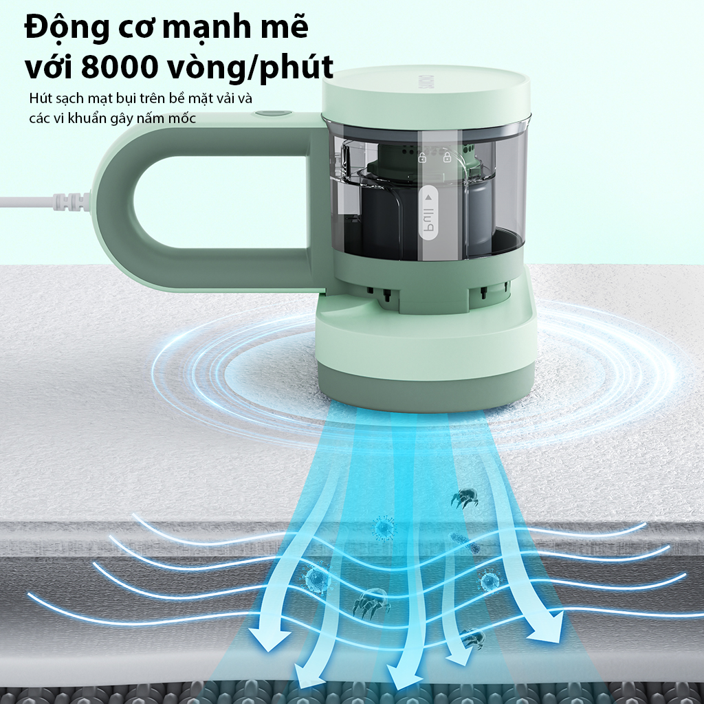 Máy Hút Bụi Giường SAMONO Tia UV diệt khuẩn Lực hút 14K Pa Tự động sấy khử ẩm Hộp chứa 300ml SW-MPG350 HÀNG CHÍNH HÃNG