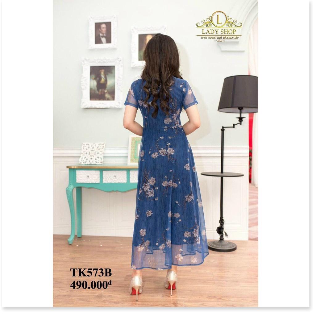 Đầm voan hoa dự tiệc cực xinh siêu sang
