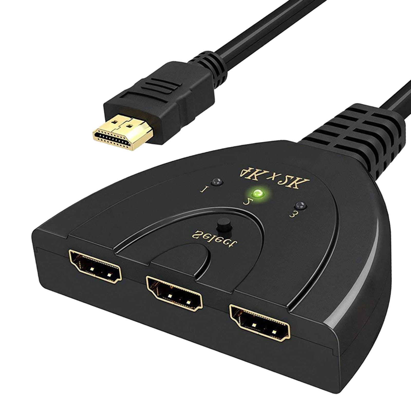 3 Port Auto Switch Switcher Splitter Adapter x 2k HDTV