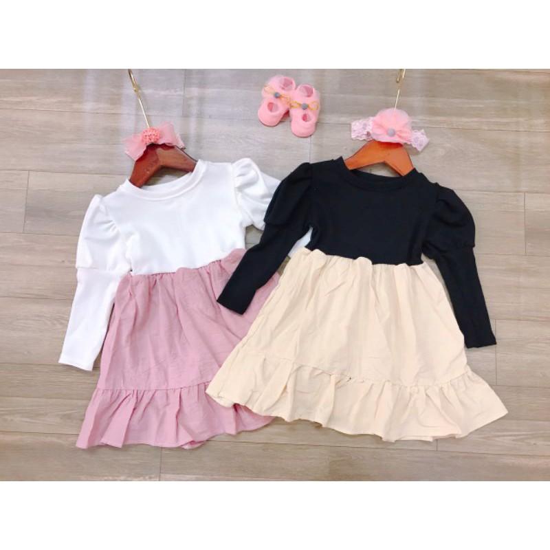 Váy thu tay bồng bé gái mẫu mới