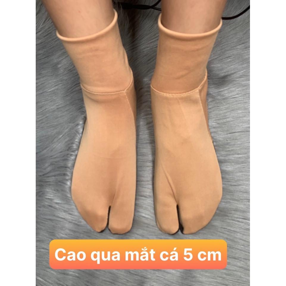 Combo 5 đôi vớ nữ , tất nữ , hài vải cổ cao ôm qua mắt cá 5cm và loại cao 10cm ,xỏ ngón thun co giãn tốt ,lót đế
