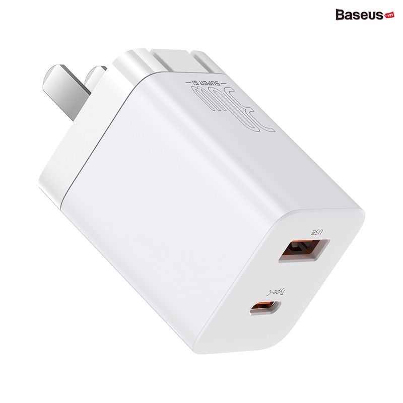 Củ sạc nhanh nhỏ gọn 30W Baseus Super Si Pro Quick Charger 1C+ 1U (CCSUPP)- Hàng chính hãng