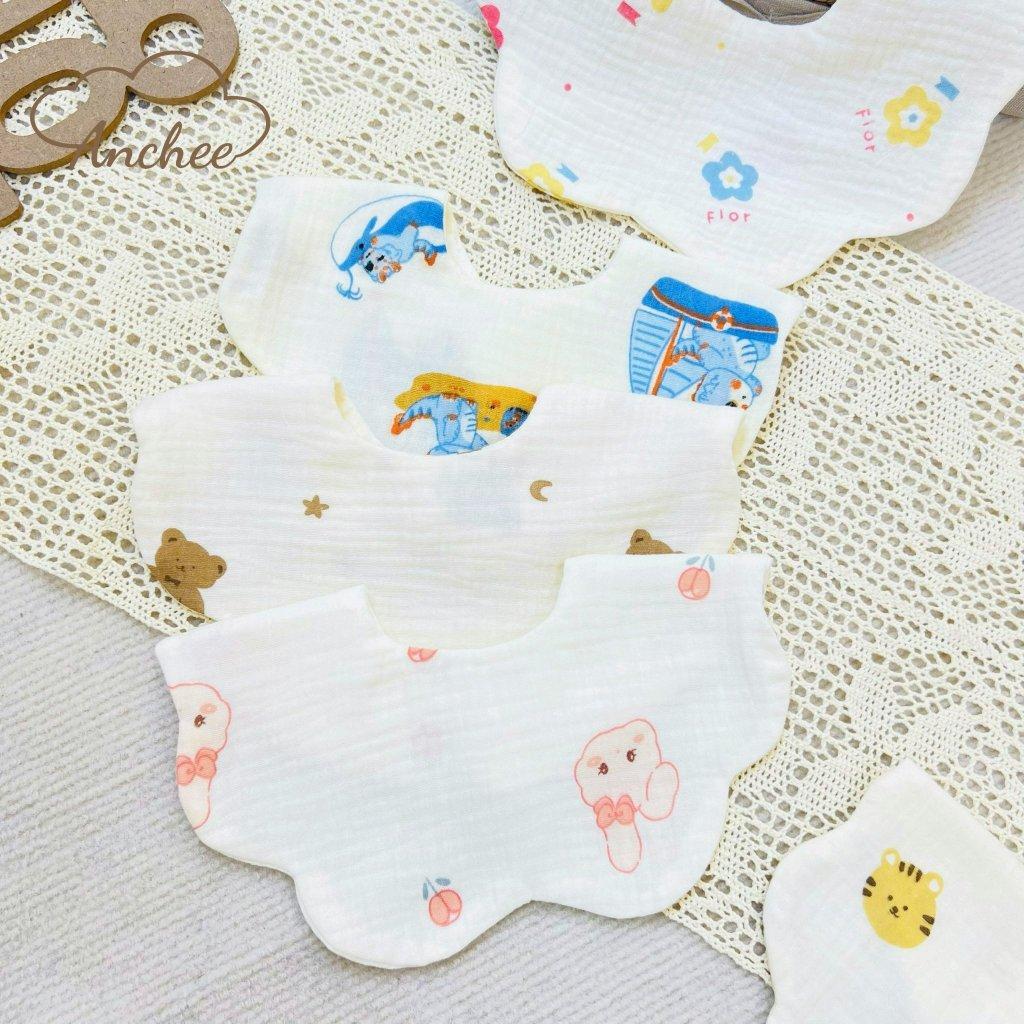 Yếm Vải Xô Muslin 4 Lớp Mềm Mịn, Thấm Hút Tốt Cho Bé Từ Sơ Sinh