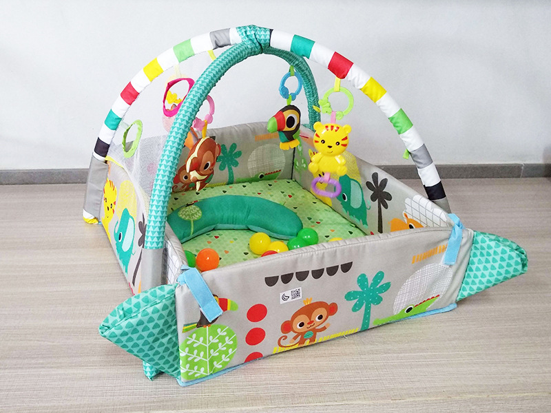 Thảm chơi thông minh 3in1 kích thích giác quan, vận động phát triển tư duy cho bé từ 0 đên 2 tuổi Con Khỉ [KT109x97.5x54cm]