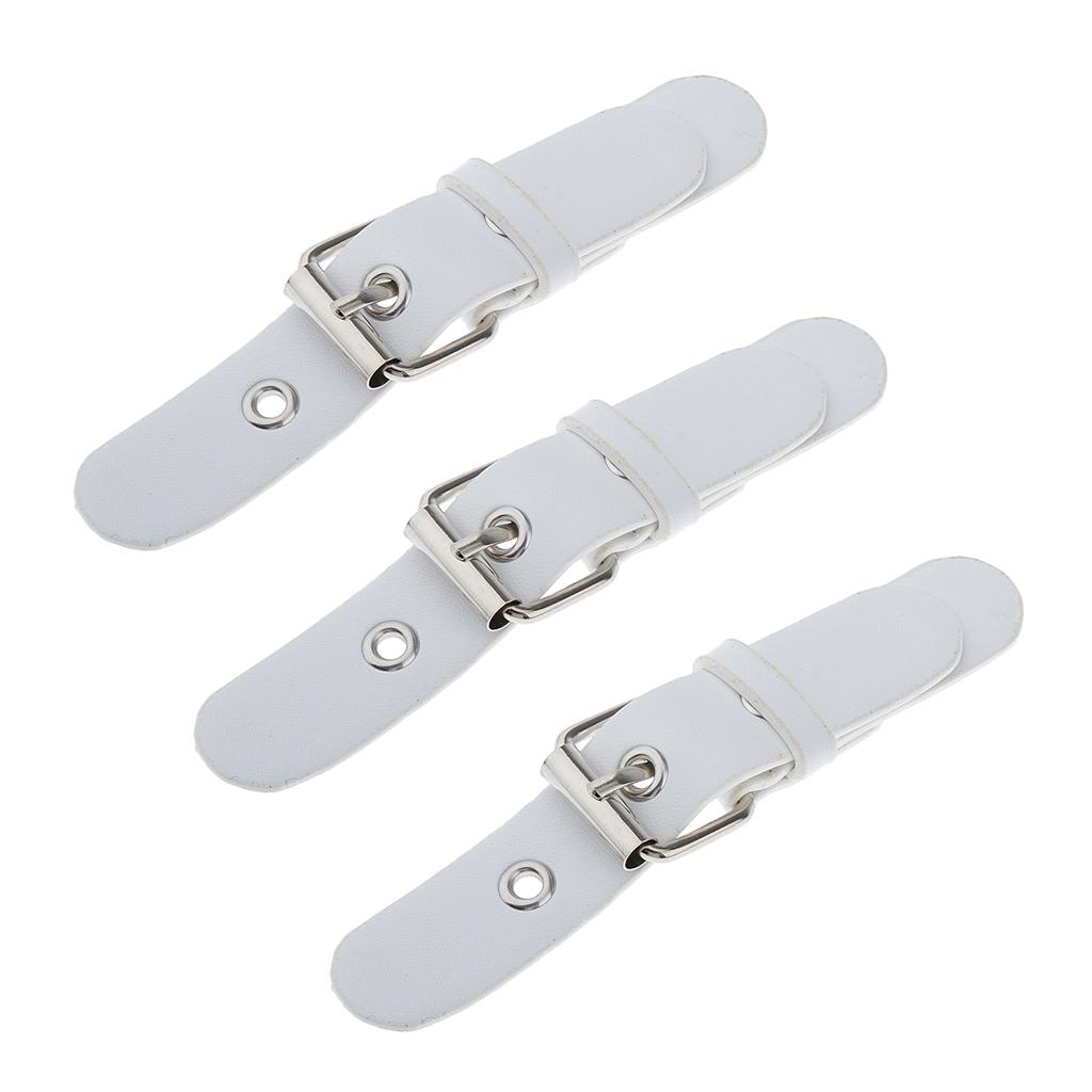 3 Bộ Da PU Tặng Móc Khóa Nút Kim Loại Móc Quần Áo Fasterners Trắng