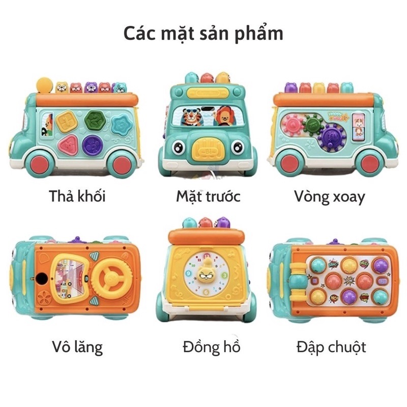 Đồ chơi đập chuột ô tô đa năng Montessori cao cấp cho bé 1 2 3 tuổi, quà tặng sinh nhật cho bé