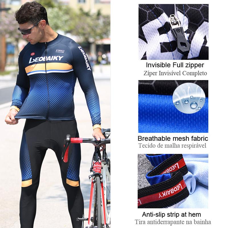 Người đi xe đạp Set Pro Team Summer Long tay áo MTB Jersey Quần Núi Đồng phục ciclismo quần áo xe đạp cưỡi đồ thể thao Color: combination 1 Size: Asian size 3XL
