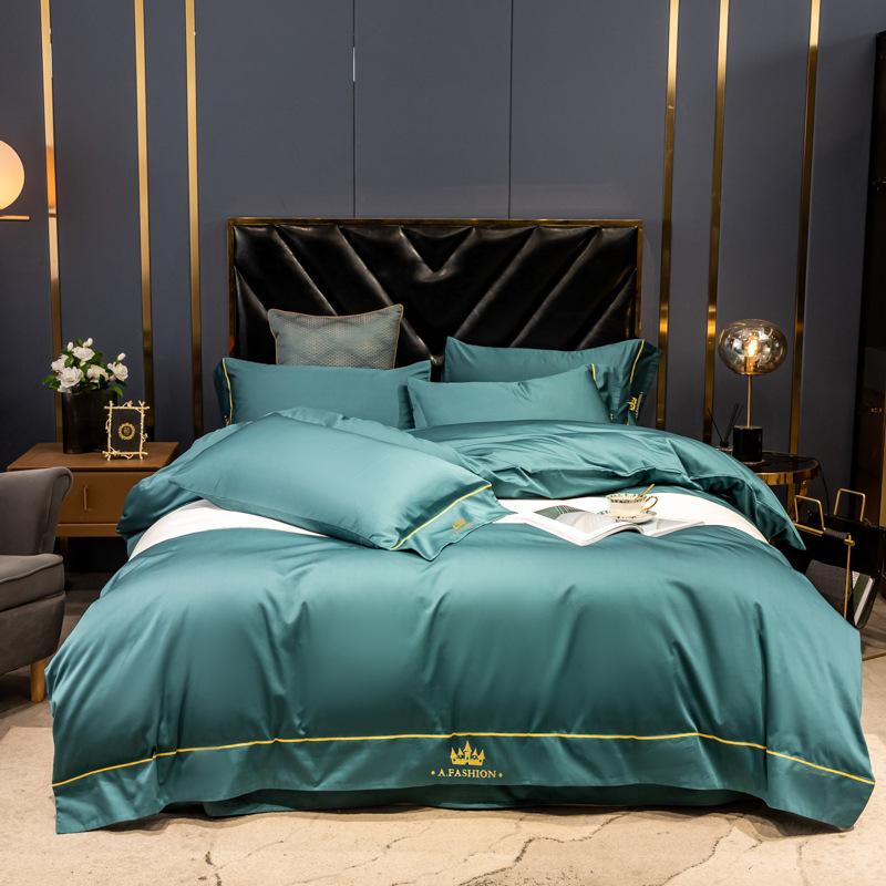 Phong Cách Mới Nhất Phong Cách Nhật Bản Màu Trơn Bộ Bốn Món Bộ Ga Giường Cotton Nguyên Chất Vỏ Chăn Trang Bị Tấm Ký Túc Xá Sinh Viên Bộ Ba Món